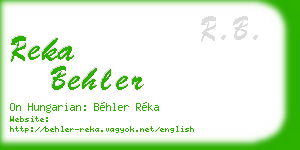 reka behler business card